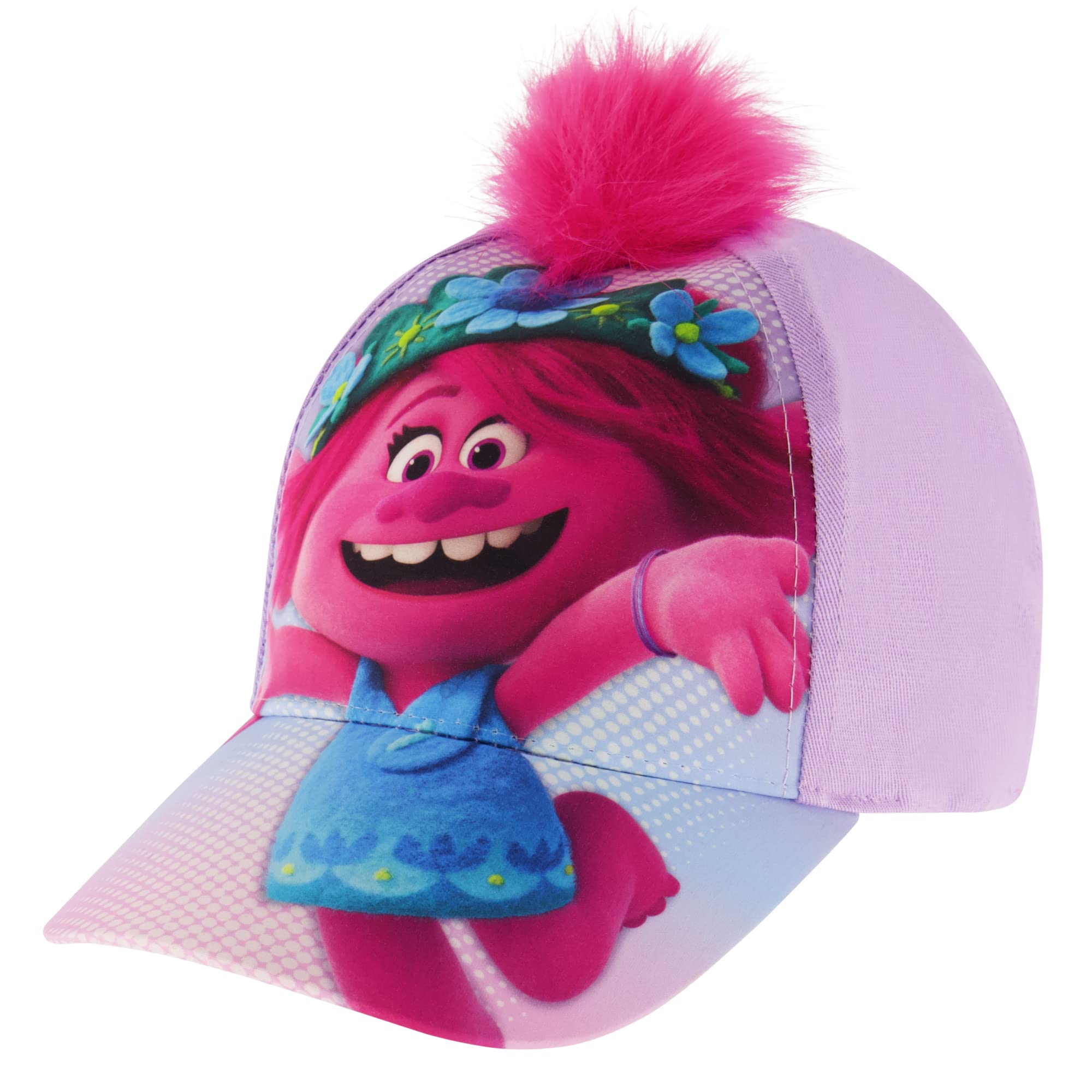 DreamWorks Girls' Little Baseball Cap, Trolls Adjustable Kids Hat for Ages 4-7