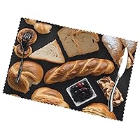 (Cheese Sandwiches) Rectangular Printed Polyester Placemats Non-Slip Washable Placemat Decor for Kitchen Dining Table Indoor Outdoor Placemats 12x18in