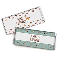 Chocolate Bar Wrapper Labels For Baby Shower Fox, Girl/Boy Theme Chocolate Bar Wrapper Labels- Pack of 30 PCS (No Candy)