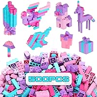 Building Bricks Set,Classic Colors Building Blocks Toys,Compatible with All Major Brands,Birthday Gift for Kids (Pink-Purple)