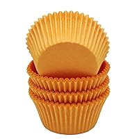 Premium Orange Greaseproof Cupcake Liners Muffin Paper Baking Cups Standard Size, 100-Count
