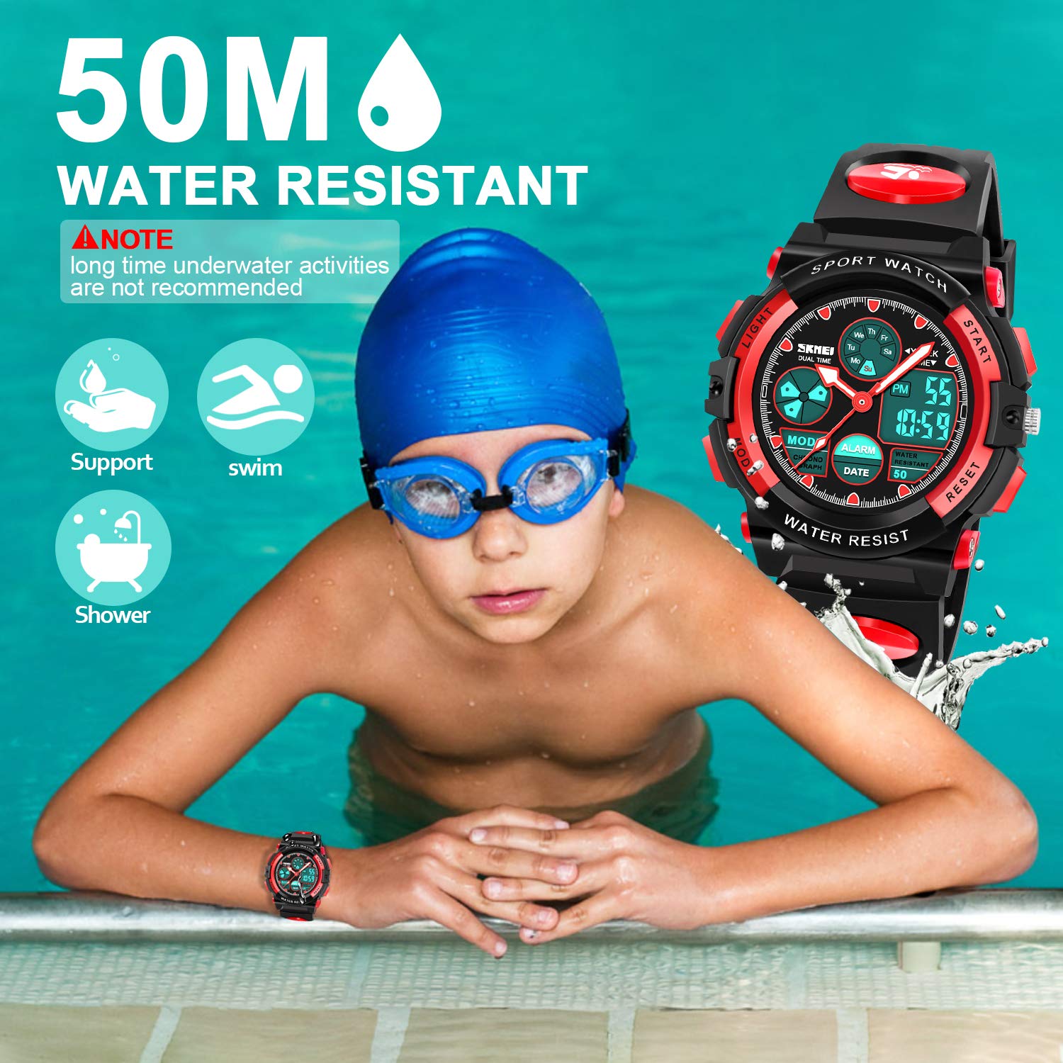 ATIMO LED Multi Function Waterproof Watch for Kids - Kids Gifts
