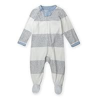 HonestBaby Sleep and Play Footed Pajamas One-Piece Sleeper Jumpsuit Zip-front PJs Organic Cotton for Baby Boys, Unisex