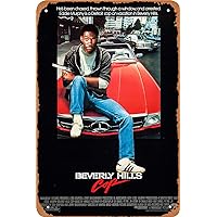 Beverly Hills Cop Movie Poster Vintage Tin Sign Retro Metal Sign for Bar Man Cave Garage Home Wall Decor Gift 12 X 8 inch