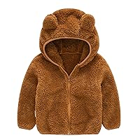 Newborn Toddler Baby Boy Girl Zip Up Fleece Hooded Jacket Fall Winter Thick Warm Coat Kids Unisex Clothes