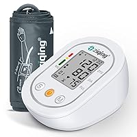 Portable Blood Pressure Monitor Mini Upper Arm Blood Pressure Machine with Comfortable BP Cuff 22-44 cm 2 x 99 Sets Memory Voice Blood Pressure Monitors for Home Use, White