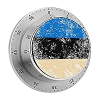 Estonia Flag 60 Minute Visual Timer Kitchen Timer Countdown Timer Clock for Cooking Meeting Learning Work