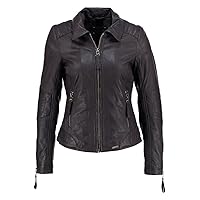 Women's Lambskin Leather Biker Jacket KN276