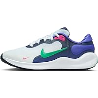 Nike Revolution 7 Big Kids' Running Shoes (FB7689-101, White/Persian Violet/Midnight Navy) Size 1.5