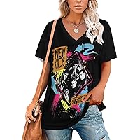 Shirt Women's Short Sleeve V Neck Fashion Loose Tee Tops