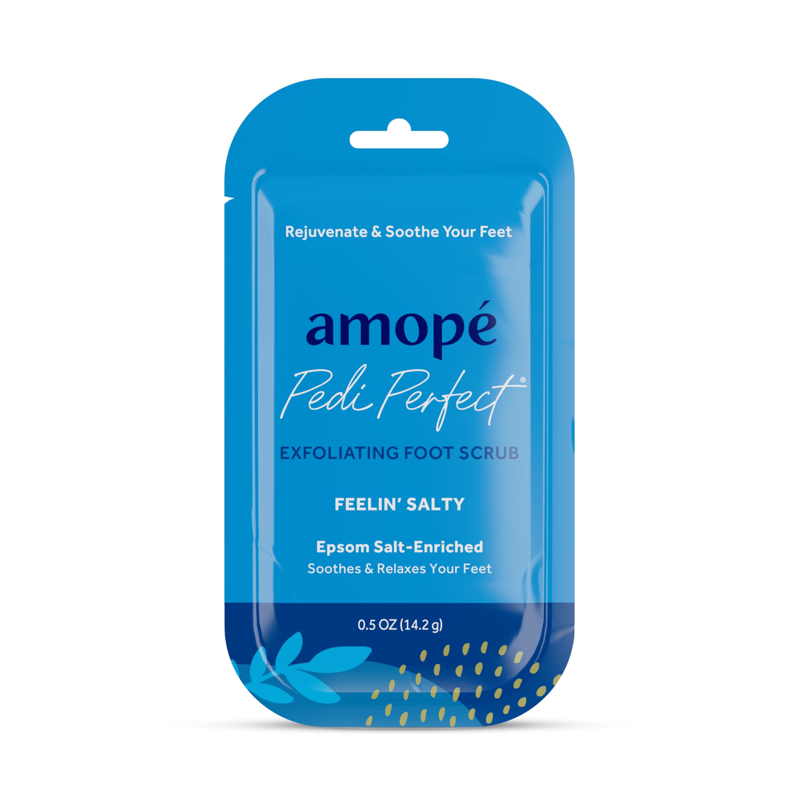 Amopé Pampering Kit - Contains Charcoal Foot Scrub, Tea Tree Foot Scrub, Epsom Salt Foot Scrub, Invigorating Foot Soak, Tired Leg & Foot Rejuvenator, Foot & Leg Scrubber and Luxury Storage Bag