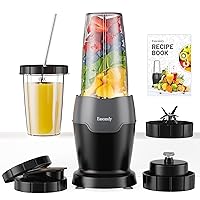 Real 900 Watts Smoothie Blender for Shakes and Smoothies with Milk Frother, 12 in 1 Set Personal Blender, Germany Stainless Steel Blades Smoothie Maker with 2 Tritan Sport Cups