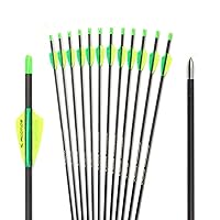 1000-Spine Arrow 28.5-Inch Arrow Target Practice Arrow Hunting Arrow Carbon Arrows Compound Bow Recurve Bow Adult Youth Archery Indoor Outdoor Shooting Bullet Field Tip 12pc Style2