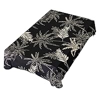 ALAZA Tropical Palm Tree Leaf Summer Black Table Cloth Rectangle 54 x 72 Inch Tablecloth Anti Wrinkle Table Cover for Dining Kitchen Parties
