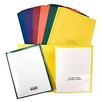 School Smart Take Home Heavy-Duty Folders, Assorted Colors, Set of 24