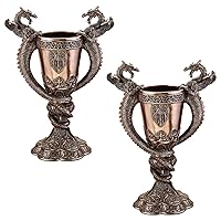 Design Toscano Shadowcrested Tomb Guardians Dragon Chalice: Set of Two
