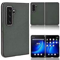 Cell Phone Flip Case Cover Compatible with Microsoft Surface Duo 2 Case,Ultra-Thin Leather Shockproof Protection case,PC+PU Leather Flip Folio Case (Color : Green)