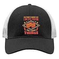 That S What I Do Eat Bacon and I Know Things Baseball Cap Men's Hat AllBlack Hats for Women Gifts for Mom Workout