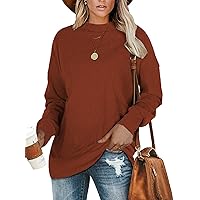 Hount Women's Crewneck Sweatshirts Casual Long Sleeve Tunic Tops Loose Fit Pullover Tops Shirts