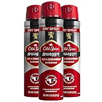 Old Spice Men's Antiperspirant & Deodorant Invisible Dry Spray Stronger Swagger, 24/7 Odor Protection, 4.30oz (Pack of 3)