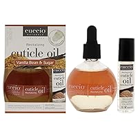 Cuccio Naturale Cuticle Revitalizing Oil Set - Hydrating Oils for Instant Cuticle Repair for Dry, Damaged Skin and Nails - Paraben and Cruelty-Free Formula - Vanilla Bean and Sugar Fragrance - 2 pc