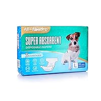 Honey Care All-Absorb Disposable Female Dog Diapers L Size, Improved Bigger Size, 22 Count, Super Absorbent, Breathable, Wetness Indicator, Packaging May Vary