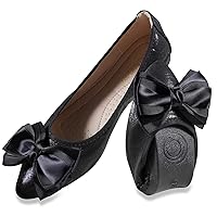 Unifizz Women's Ballet Flat Shoes - Cute Beads Bowtie Wedding Flats Slip on Flats for Women Comfortable