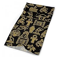 Egyptian Nefertiti and Ra Anubis and Pyramids Mummy Sphinx Unisex Neck Gaiter Face Cover Scarf Seamless Bandanas Face Mask for Cycling Hiking