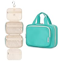 Narwey Hanging Toiletry Bag for Women Travel Makeup Bag Organizer Toiletries Bag for Travel Size Essentials Accessories Cosmetics (Teal (Medium))