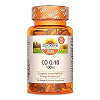 Sundown CoQ10 100mg, Supports Heart Health and Energy Metabolism, 100 Softgels