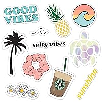 Canopy Street - Girl Stickers for Good Vibes - Cute Laptop and Water Bottle Stickers, 11 Waterproof Stickers, Salty Vibes Assortment