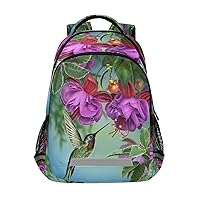 ALAZA Flowers and Bird Hummingbirds Backpacks Travel Laptop Daypack School Book Bag for Men Women Teens Kids