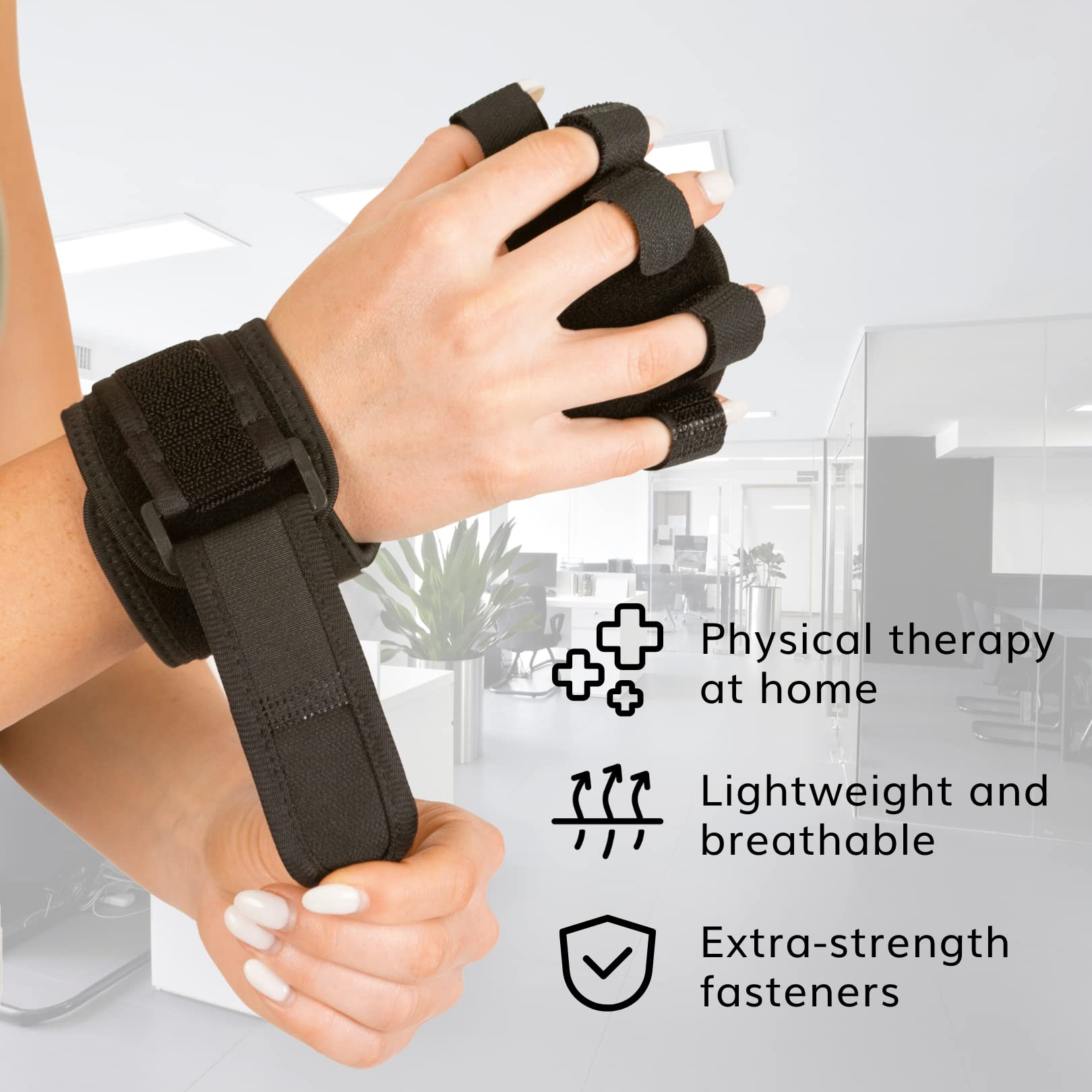 BraceAbility Anti Spasticity Splint - Contracture Stroke Resting Hand Orthosis Brace and Ball for Right or Left Cramp Relief, Twitching Pain, Recovery Therapy, Dupuytren's Treatment, Arthritis Remedy