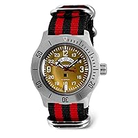 Vostok | Komandirskie K-35 Commander Automatic Self-Winding Russian Military Wrist Watch | 24 Hr Day-Night Indicator | WR 100m | Model 350754 | Fashion | Business | Casual Men's Watches