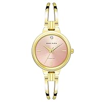 Anne Klein Women's Genuine Diamond Dial Open Bangle Watch