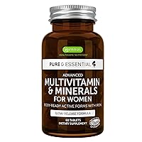 Advanced Women's Multivitamin, Methylated Folate, Clean Label & Vegan, with Iron, Non-GMO, Sustained Release, 60 Tablets, by Igennus