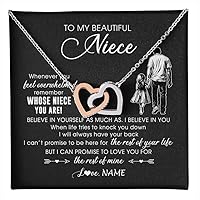 Personalized To My Niece Necklace From Aunt Auntie Uncle Not Even Time Floral Niece Birthday Graduation Christmas Customized Message Card