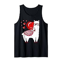 Heart Riding Llama Valentines Day Funny Alpaca Animal Love Tank Top