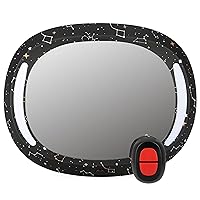 Nuby LED Light Backseat Baby Car Mirror with Remote Controlled Light, Wide View Shatter Resistant Mirror, Adjustable, Night Sky