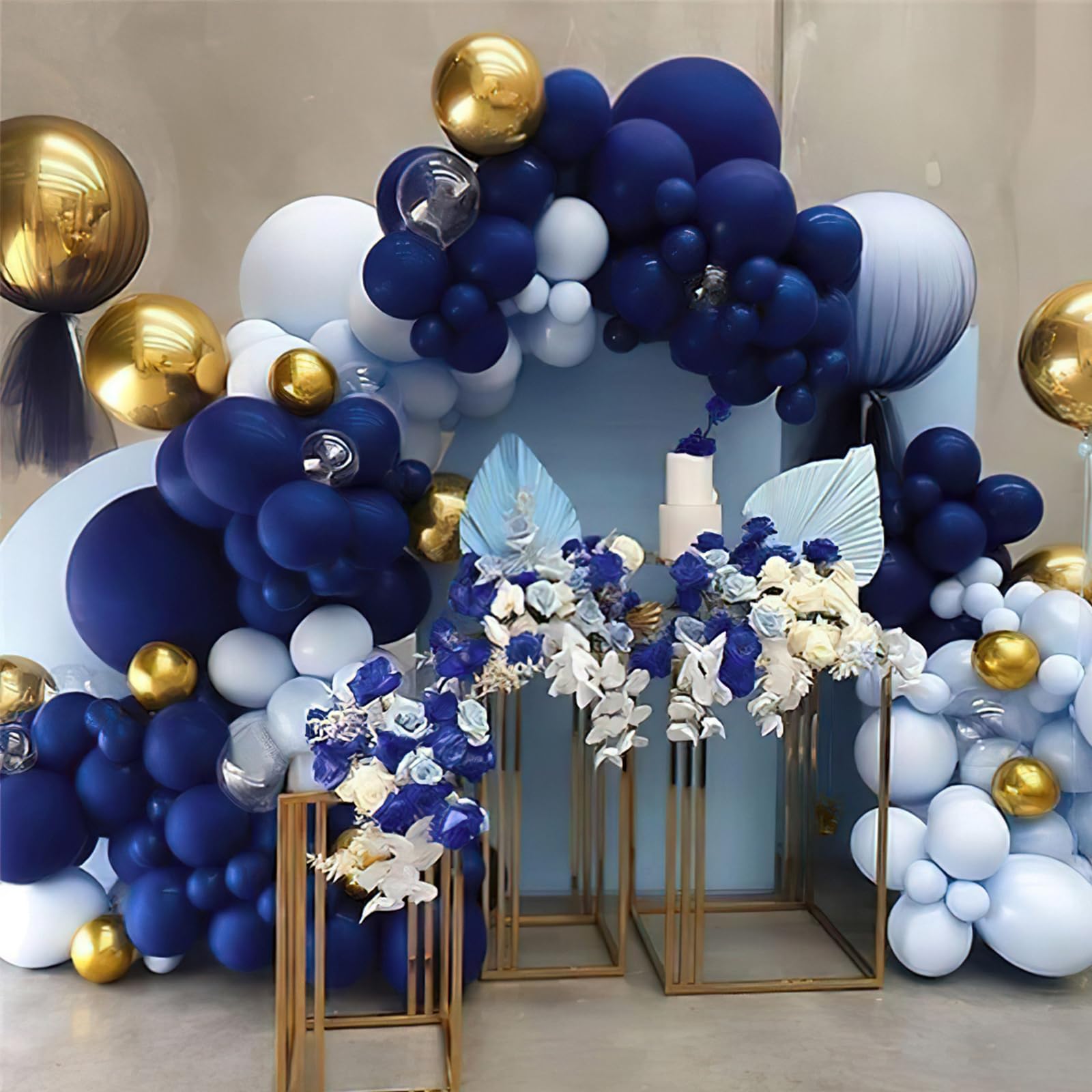 PartyWoo Navy Blue Balloons, 80 pcs Pearl Navy Blue Balloons Different Sizes Pack of 5 Inch and 12 Inch Navy Balloons for Balloon Garland or Arch as Party Decorations, Birthday Decorations, Blue-Z90