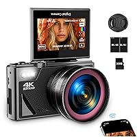 4K Digital Camera for Photography, WiFi UHD Autofocus 64MP Vlogging Camera for YouTube with Super Wide-Angle Lens, 3