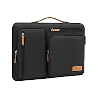 MOSISO 360 Protective Laptop Sleeve Compatible with MacBook Pro 16 inch 2024-2019 M3 A2991 M2 A2780 M1 A2485 A2141, 15-15.6 inch Notebook, Side Open Bag with 4 Zipper Pockets&Handle, Black