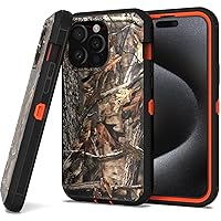 CoverON Rugged Designed for Apple iPhone 15 Pro Case, Heavy Duty Constuction Military Grade A [Etched Grip] Protective Hybrid Rigid Armor Skin Cover Fit iPhone 15 Pro (6.1) Phone Case - Camo