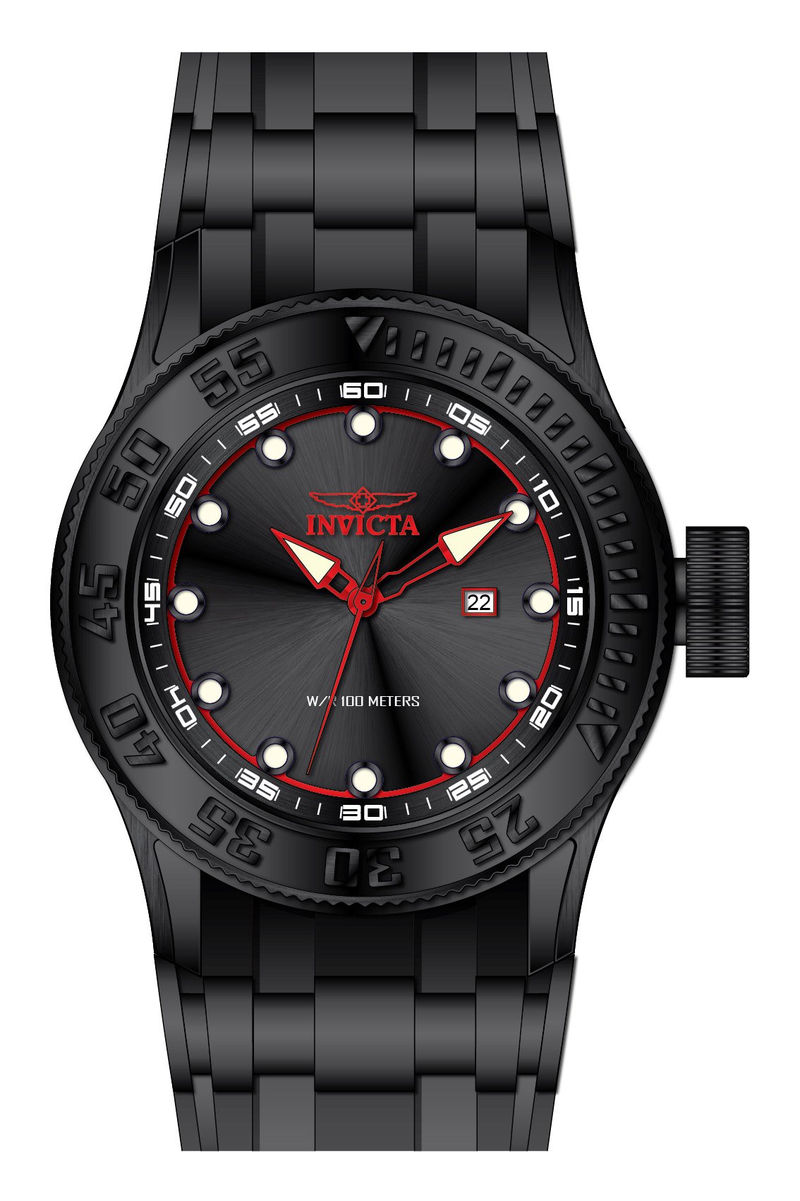 Invicta Men's 22248 Pro Diver Analog Display Quartz Black Watch