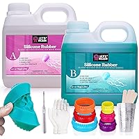LET'S RESIN Super Elastic Silicone Mold Making Kit 10A,70.5oz Teal Color Mold Making Liquid Silicone Rubber, Ideal for Casting Resin Molds/Silicone Molds/Candle Molds (2KG)