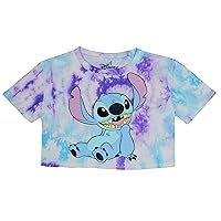 Junior Stitch Tie Dye Crop Top, Disney Shirt for Girls, Blue