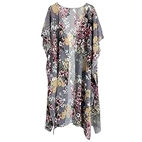 tagunop Women's Kimono Swimsuit Coverups Floral Print Summer Beach Cover Up Casual Resort Wear