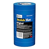 Scotch Painter's Tape Original Multi-Surface Painter's Tape, 0.94 Inches x 60 Yards, 9 Rolls, Blue, Paint Tape Protects Surfaces and Removes Easily, Multi-Surface Painting Tape for Indoor and Outdoor Use