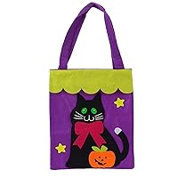 Halloween Treat Bags,Halloween Candy Bags For Trick Or Treat, Halloween Tote Bag Non‑Woven Fabric Trick Or Treat, Halloween Bags for Home Party Decoration Storage Prop Handbag(black cat)