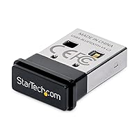 StarTech.com USB Bluetooth 5.0 Adapter, USB Bluetooth Dongle for PC/Computer/Laptop/Keyboard/Mouse, BT 5.0 Adapter for Headsets, Mini USB Bluetooth Receiver, Windows/Linux (USBA-BLUETOOTH-V5-C2)